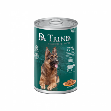Dr.Trend Conserve pentru caini adulti, carne de vita, 8x1250g ieftina