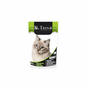 Dr.Trend Premium Hrana umed pisici Sensitive Digestion, cu miel, 12x0,085g la reducere