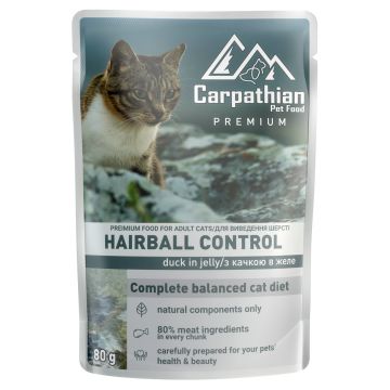 hrană umedă pentru Pisici 100g Hairball Control Rață Jeleu