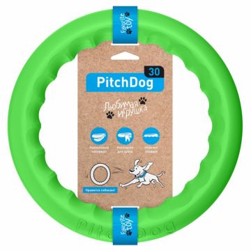 PitchDog, Jucarie Inel pentru caini, verde, 28 cm