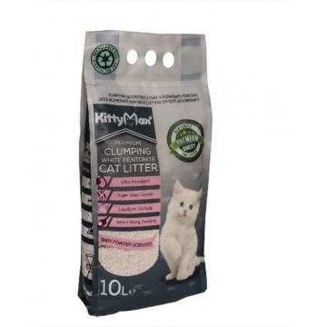 KittyMax Asternut Igienic Bentonita Premium KittyMax Baby Powder pentru Pisici 10 l