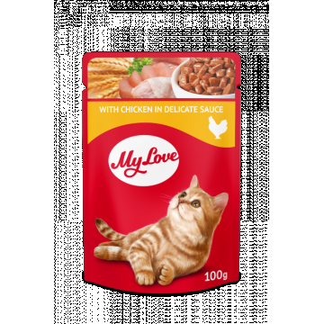 My Love Hrana umeda pisici - Gaina in sos, set 24 0,1kg ieftina