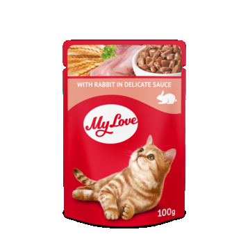 My Love Hrana umeda pisici - Iepure in sos, set 24 0,1kg de firma originala