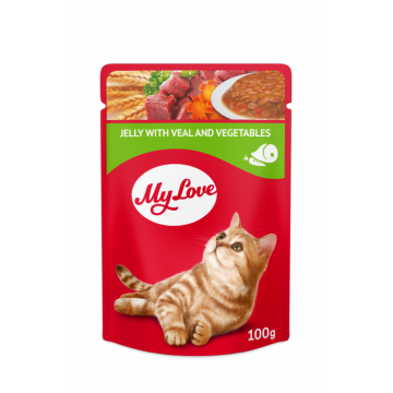 My love Hrana umeda pisici - vita si legume in jeleu 24 0,1kg ieftina