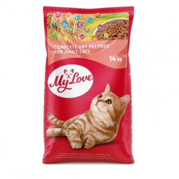 My love Hrana uscata pentru pisici adulte cu vita, 14 kg