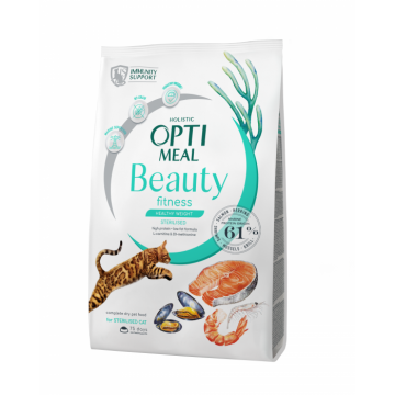 Optimeal Beauty Fitness Sterilised Hrana uscata fara cereale pentru pisici sterilizate - cu fructe de mare 1,5 kg