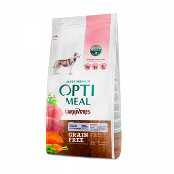 Optimeal Grain Free Hrana uscata caini de toate rasele - Rata si legume, 10kg