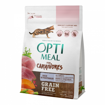 Optimeal Grain Free Hrana uscata pisici adulte - rata si legume, 300g
