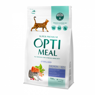 Optimeal Hrana uscata pisici sterilizate - cu somon, 0,7 kg ieftina