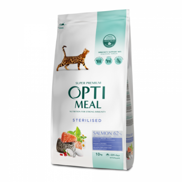 Optimeal Hrana uscata pisici sterilizate - cu somon, 10 kg