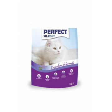 Perfect Silicat, asternut igienic pentru pisici, lavanda 3,8l ieftin