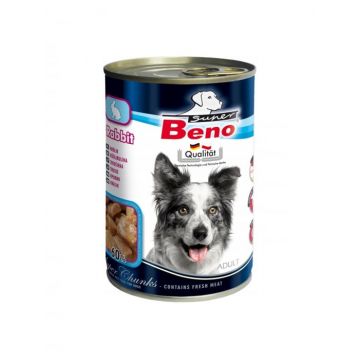 Super Beno Chunks, Conserva pentru caini adulti, iepure 415g ieftina