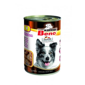 Super Beno Chunks, Conserva pentru caini adulti, pui 415g ieftina