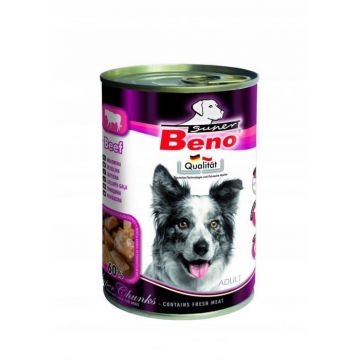 Super Beno Chunks, Conserva pentru caini adulti, vita 415g ieftina