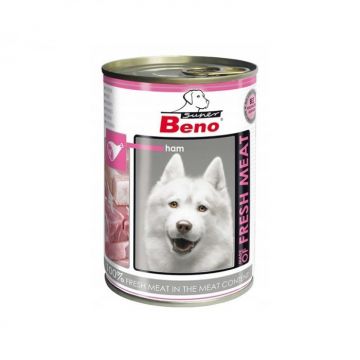 Super Beno Meat, Conserva pentru caini adulti, sunca 400g