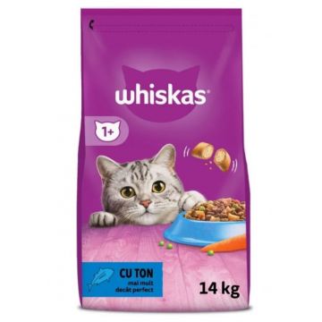 Whiskas, Hrana uscata pisici, ton, 14kg de firma originala