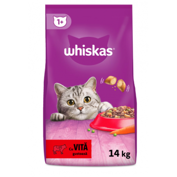 Whiskas, Hrana uscata pisici, vita, 14kg de firma originala