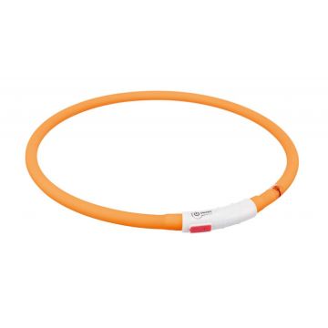 Zgarda/Led, XS-XL, 70 cm/10 mm, Portocaliu, Incarcare Usb, 12646 de firma originala