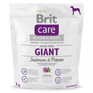 Brit Care Giant Adult, XL, Somon cu Cartofi, hrană uscată fară cereale câini, 1kg