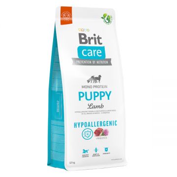 Brit Care Hypoallergenic Puppy, XS-XL, Miel, hrană uscată monoproteică câini junior, sistem imunitar & alergii, 12kg