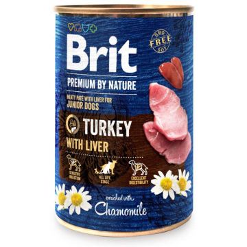 BRIT Premium by Nature Conservă pentru câini JUNIOR, Curcan cu ficat