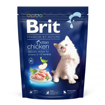 Brit Premium by Nature, Kitten, Pui, hrană uscată pisici junior, 300g ieftina