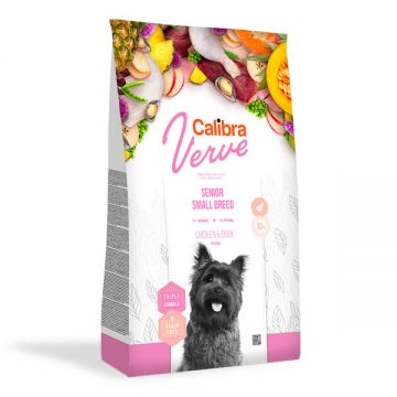 Calibra Verve GF Senior S, Pui și Rata, hrană uscată fară cereale câini senior, 1.2kg