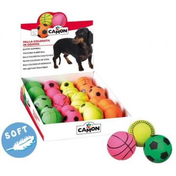 CAMON Jucărie pentru câini, Minge de cauciuc moale, diverse culori