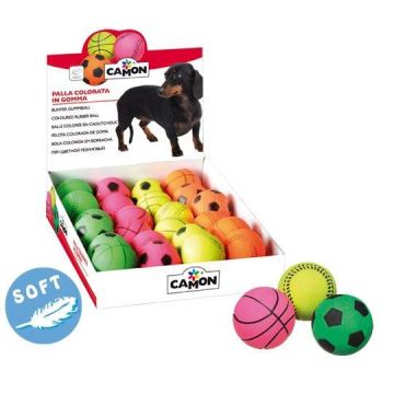CAMON Jucărie pentru câini, Minge de cauciuc moale, diverse culori