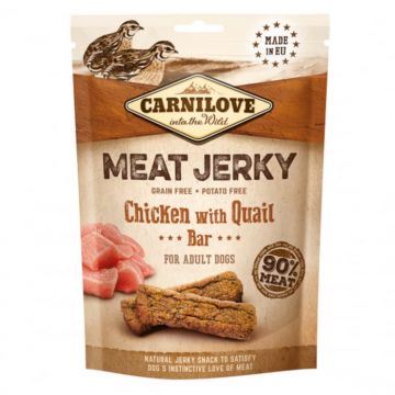 Carnilove Jerky Chicken with Quail Bar 100 g la reducere