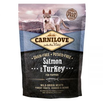 Carnilove Junior S-XL, Somon și Curcan, hrană uscată fără cereale câini junior, 1.5kg