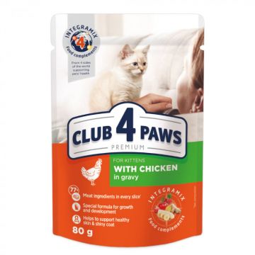 Club 4 Paws Premium Hrana umeda pisoi - gaina in sos, set 24 80g ieftina