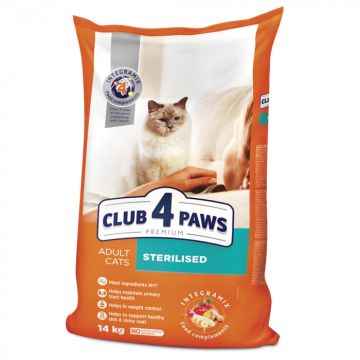 Club 4 Paws Premium Sterilizate Hrana uscata pisici adulte, 14kg ieftina