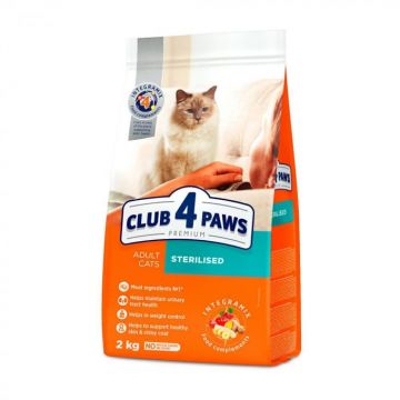Club 4 Paws Premium Sterilizate Hrana uscata pisici adulte, 2kg ieftina