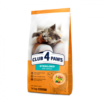 Club 4 Paws Premium Sterilizate Hrana uscata pisici adulte, cu Somon 14kg ieftina