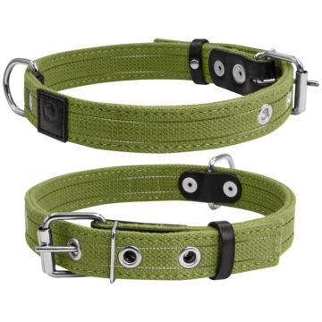 Collar, Zgarda caini dubla, 25mm latime, 41-53cm lungime, verde, 6137