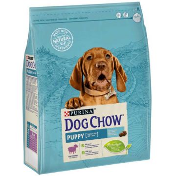 DOG CHOW Hrană uscată PUPPY pentru căţeluşi, cu Miel şi Orez