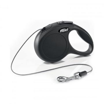 Flexi New Classic, Cat XS Cord, lesa retractabila pentru pisici, 3m, neagra de firma original