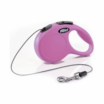 Flexi New Classic, Cat XS Cord, lesa retractabila pentru pisici, 3m, roz de firma original