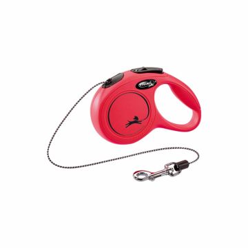 Flexi New Classic, XS Cord, lesa retractabila, 3m, rosu