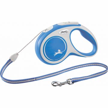 Flexi New Comfort, S cord, lesa retractabila, 5m, albastru