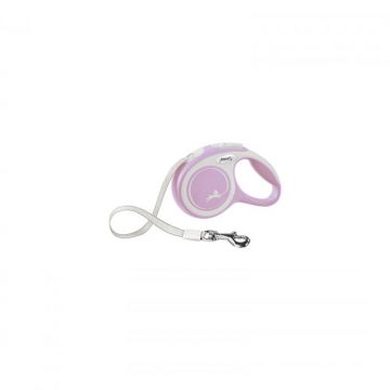 Flexi New Comfort, XS Tape, lesa retractabila, 3m, roz