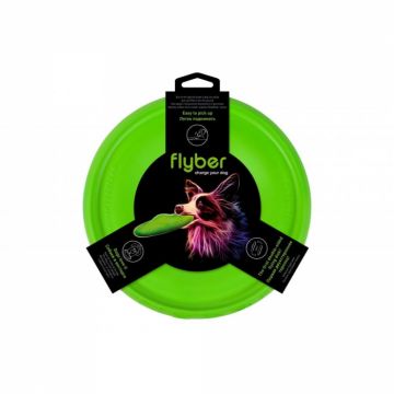 Flyber, disc antrenament caini, frisbee, 22 cm, verde