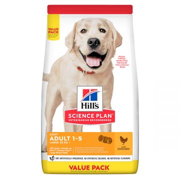 Hill's SP Canine Adult Light Large Breed Pui, Value Pack, 18kg de firma originala