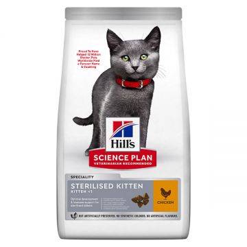 Hill's SP Kitten Sterilised, Pui, hrană uscată pisici junior sterilizate, 7kg