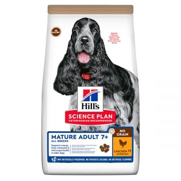 Hill's SP Nograin, Senior, Pui, hrană uscată fără cereale câini, 14kg