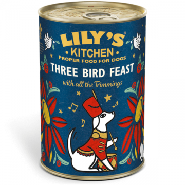 Hrana umeda pentru caini Lily's Kitchen Festive Dog Three Bird Feast 400g