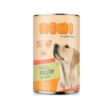 Hrana umeda pentru caini Remi Dog Pasare-Vanat 1240g