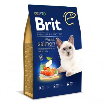 Hrana Uscata Brit Premium by Nature Cat Adult Salmon 8 kg la reducere
