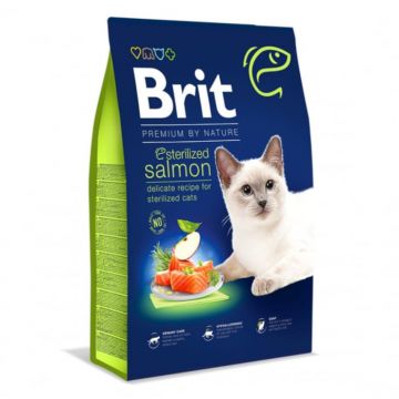 Hrana Uscata Brit Premium by Nature Cat Sterilized Salmon 8 kg ieftina